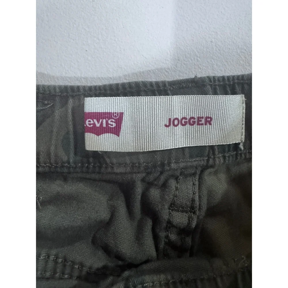 Levis Kids Camo Jogger Pants Green Camouflage Size 8 Regular Stretch Waist